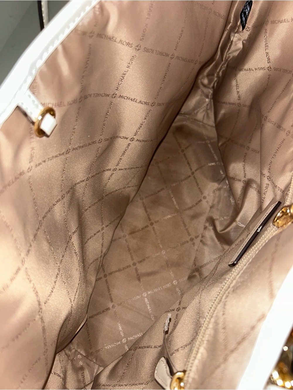 Michael Kors Cream and Beige MK Signature Tote - Picture 5 of 5